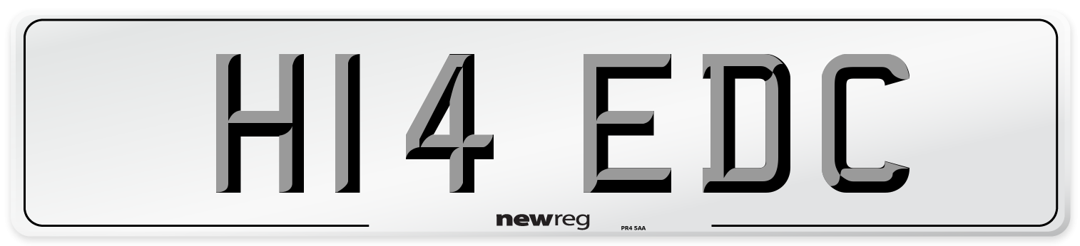 H14 EDC Number Plate from New Reg